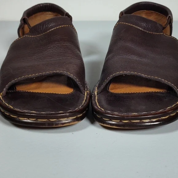 Born brown leather open toe open side sandal shoes 6.5 - Picture 3 of 12